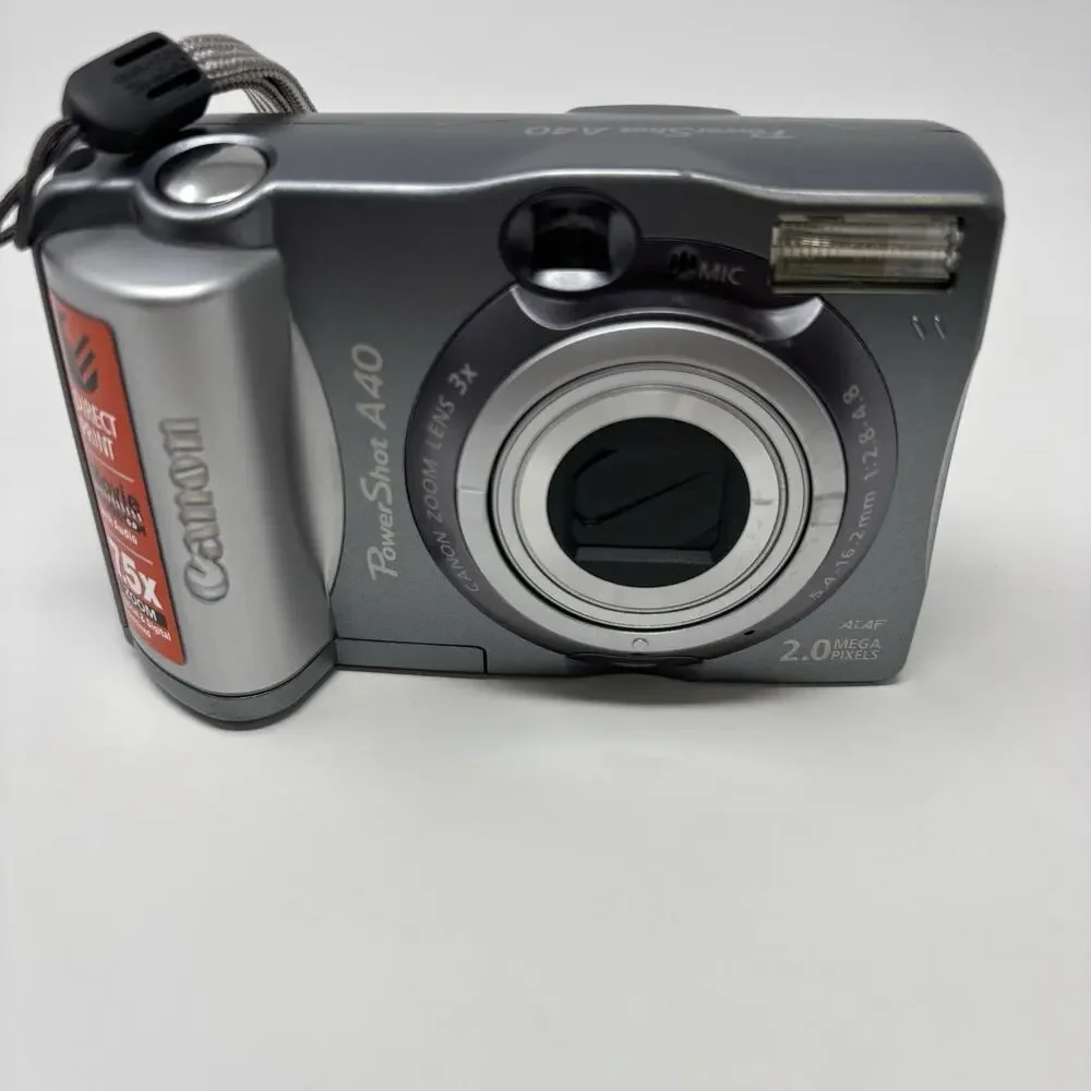 Canon PowerShot A40 2MP Digital Camera Vintage Not Working + 128 MB Sandisk Card